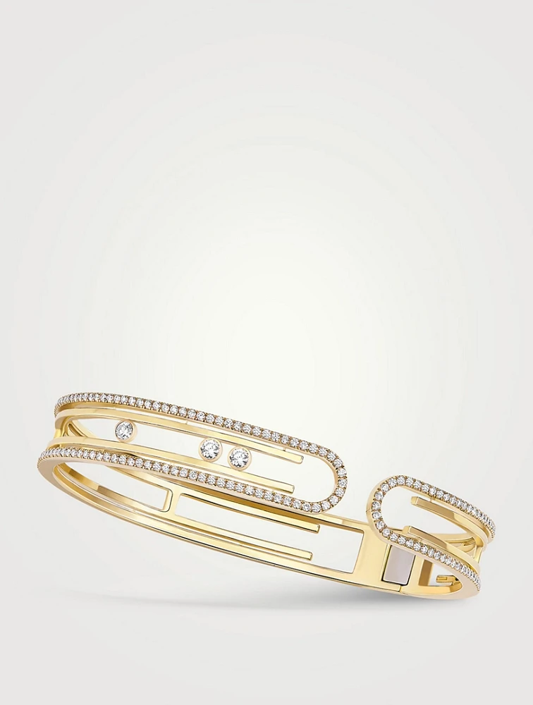 Move 10th Gold Bangle With Diamonds