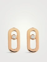 Move Uno 18K Rose Gold Stud Earrings With Diamonds