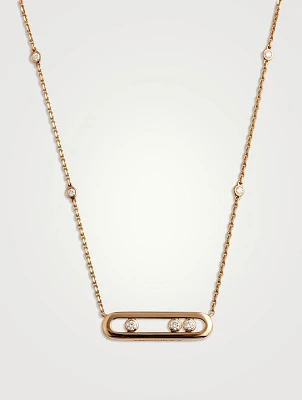 Baby Move 18K Rose Gold Necklace With Diamonds