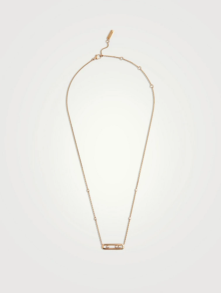 Baby Move 18K Rose Gold Necklace With Diamonds