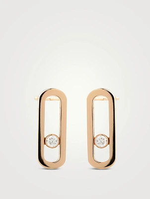 Move Uno 18K Rose Gold Earrings With Diamonds