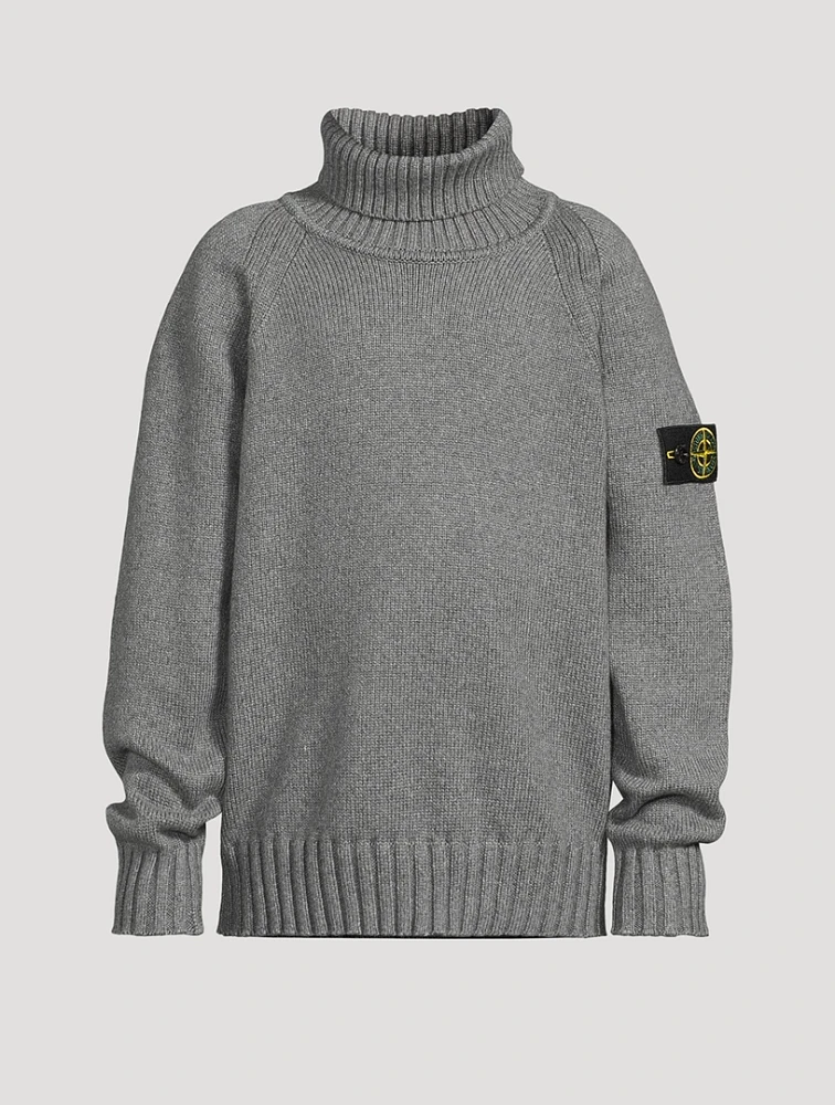 Stretch Cotton Turtleneck Sweater