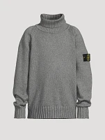 Stretch Cotton Turtleneck Sweater