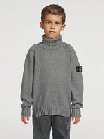 Stretch Cotton Turtleneck Sweater