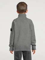 Stretch Cotton Turtleneck Sweater