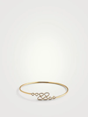 Trina 18K Gold Toi Et Moi 8 Motif Bangle Bracelet With Pavé Diamonds