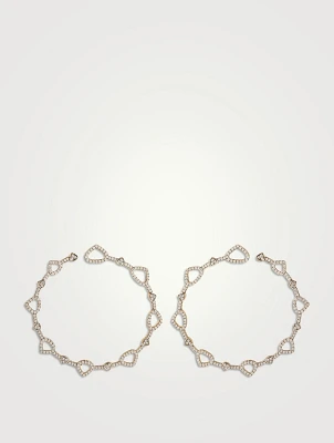 Trina 18K Gold Hoop Earrings With Pavé Diamonds