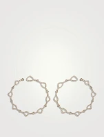 Trina 18K Gold Hoop Earrings With Pavé Diamonds