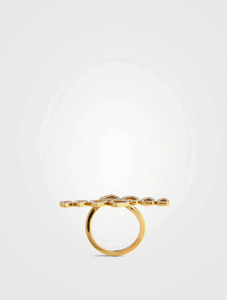 Trina 18K Gold Toi Et Moi 8 Motif Ring With Pavé Diamonds