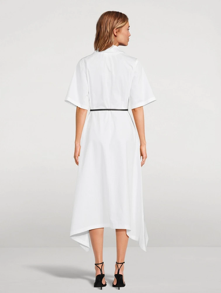 Voyou Asymmetric Cotton Poplin Midi Dress