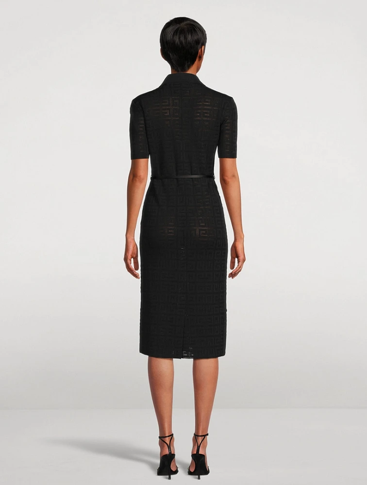 4G Jacquard Polo Midi Dress