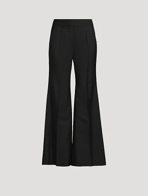 Wool And Mohair Flared Trousers