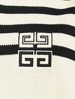 Stripe Jacquard Polo Sweater