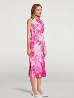 Faille Midi Dress Tapestry Print