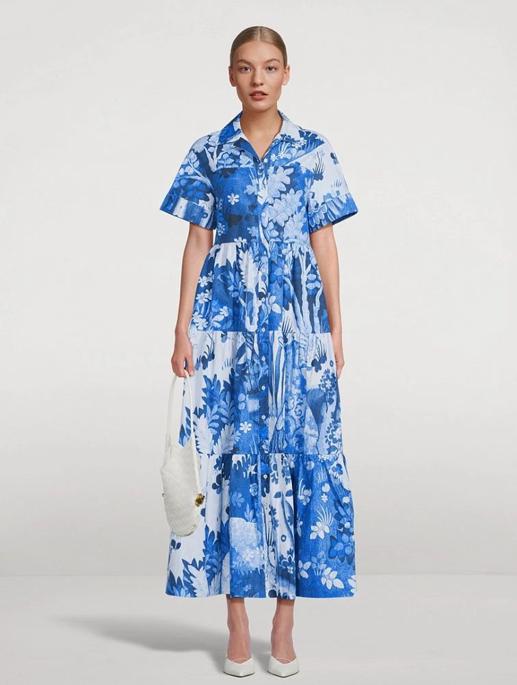 Poplin Shirt Dress Tapestry Print