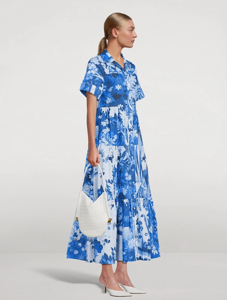 Poplin Shirt Dress Tapestry Print