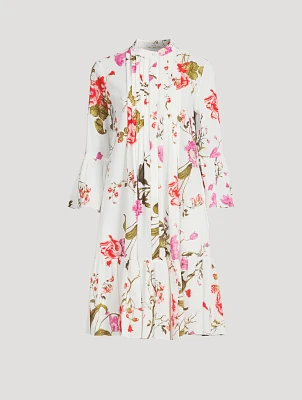 Seersucker Shirt Dress Floral Print