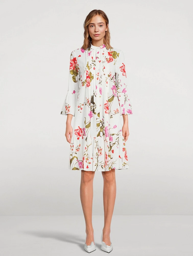 Seersucker Shirt Dress Floral Print