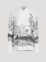 Crêpe de Chine Shirt Countryside Print