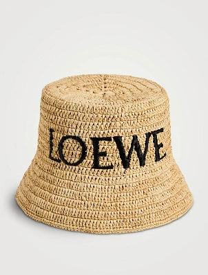 Raffia Bucket Hat With Logo