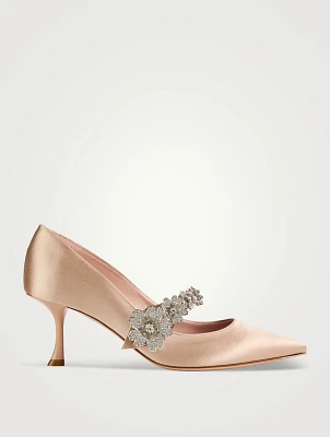 Bouquet Flower Babies Satin Mary Jane Pumps