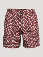 Silk Shorts Wavy Logo Print