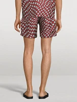 Silk Shorts Wavy Logo Print