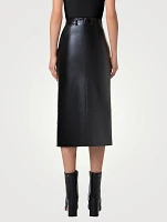 Lacquered Nappa Leather Pencil Skirt