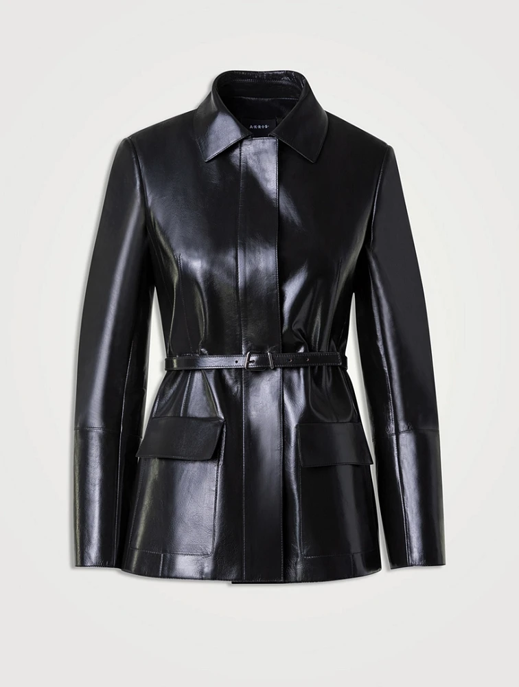 Whisper Lacquered Nappa Leather Jacket