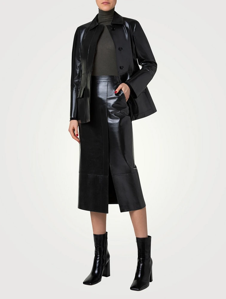 Whisper Lacquered Nappa Leather Jacket