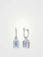 Millenia Octagon Crystal Huggie Hoop Earrings