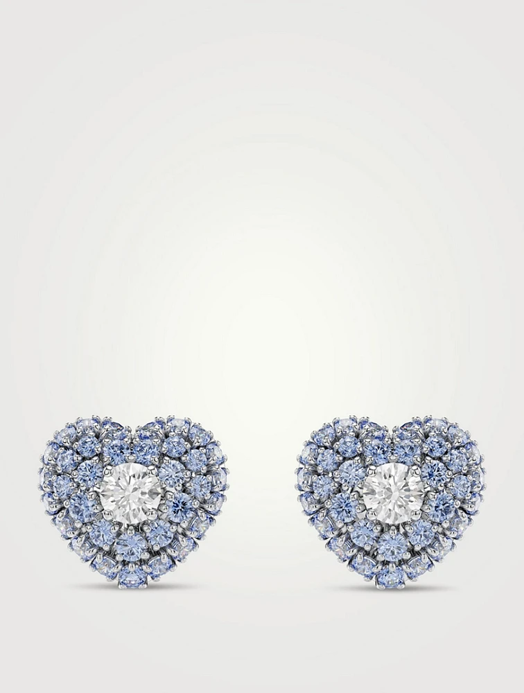 Hyperbola Crystal Heart Stud Earrings