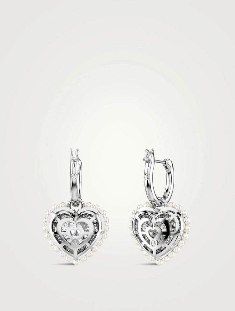 Hyperbola Crystal Heart Huggie Hoop Earrings