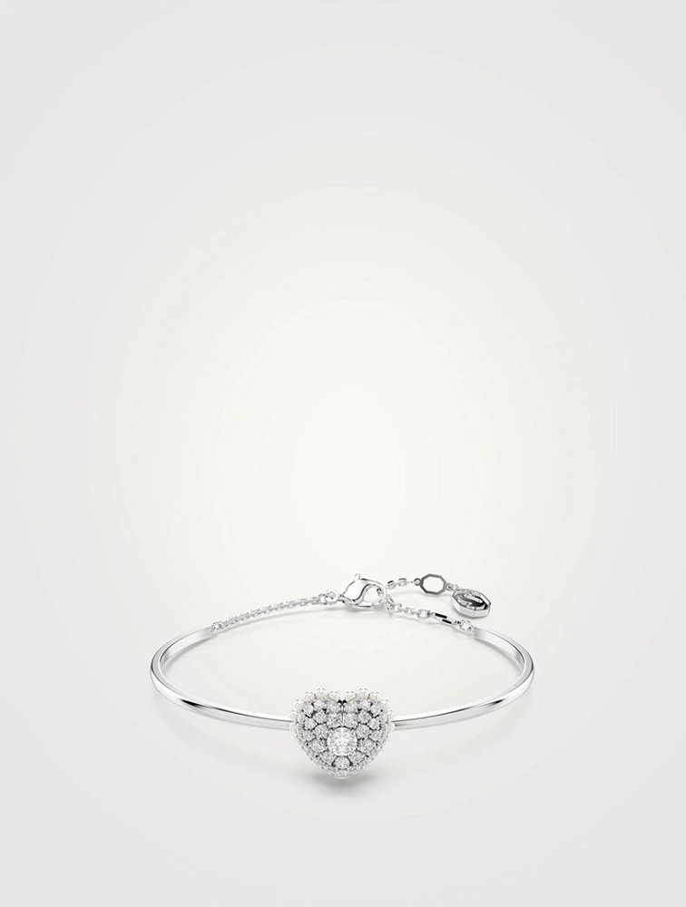 Medium Hyperbola Crystal Heart Bangle Bracelet