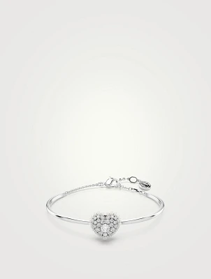 Medium Hyperbola Crystal Heart Bangle Bracelet