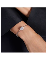 Medium Hyperbola Crystal Heart Bangle Bracelet