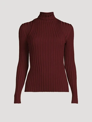 Layered Wool Turtleneck Sweater