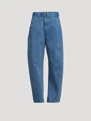Twisted Barrel-Leg Jeans