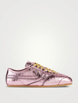 Metallic Leather Sneakers