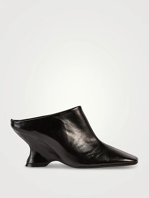 Leather Wedge Mules
