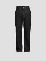 Polished Denim Straight-Leg Pants