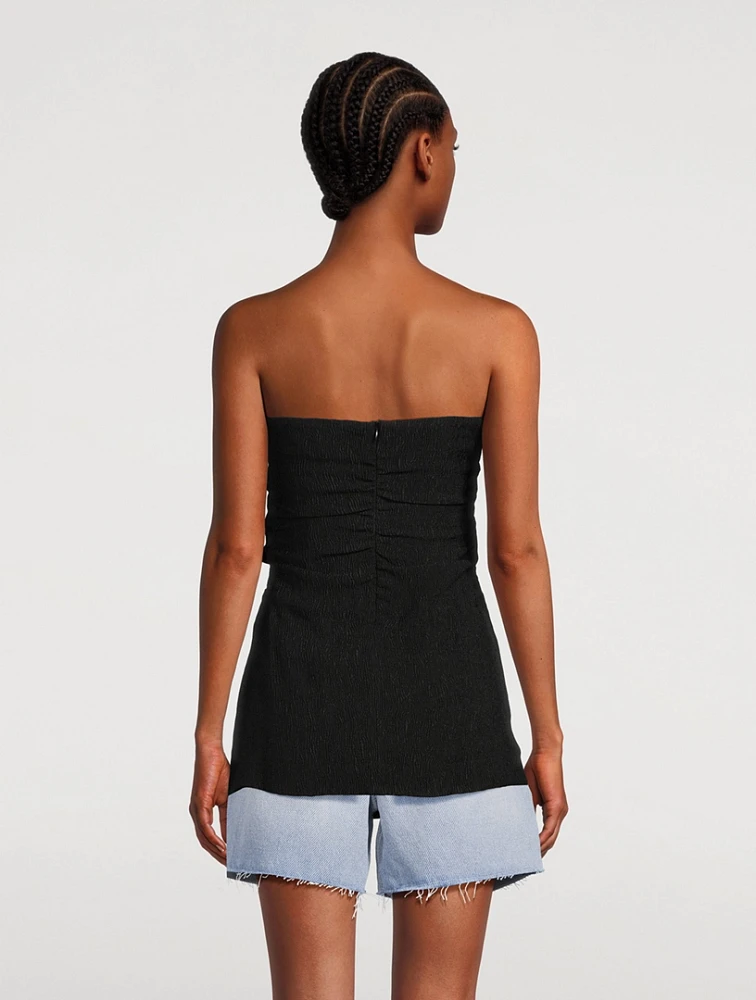Tie-Front Strapless Top