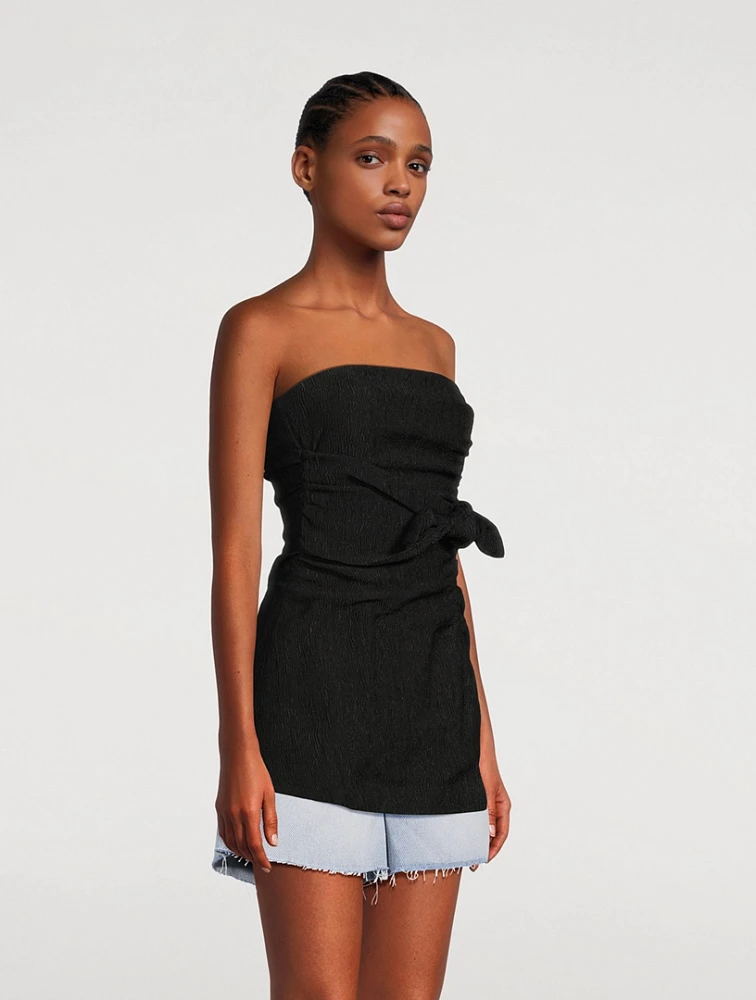 Tie-Front Strapless Top