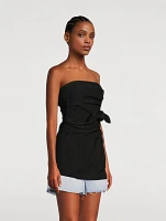 Tie-Front Strapless Top