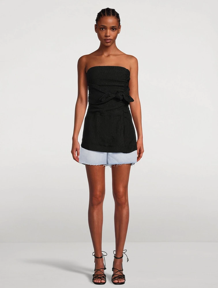 Tie-Front Strapless Top