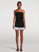 Tie-Front Strapless Top