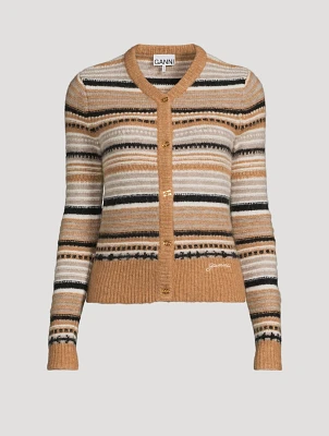 Stripe Jacquard Cardigan