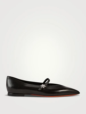 Leather Mary Jane Ballet Flats