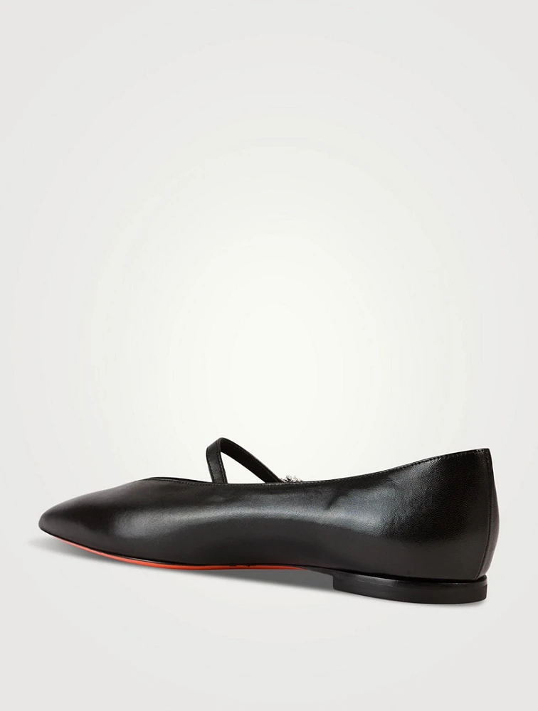 Leather Mary Jane Ballet Flats