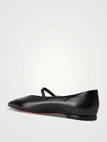 Leather Mary Jane Ballet Flats
